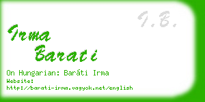 irma barati business card